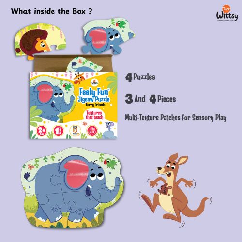 Feely Fun – Furry Friends Jigsaw Puzzle (4 in One puzzle)