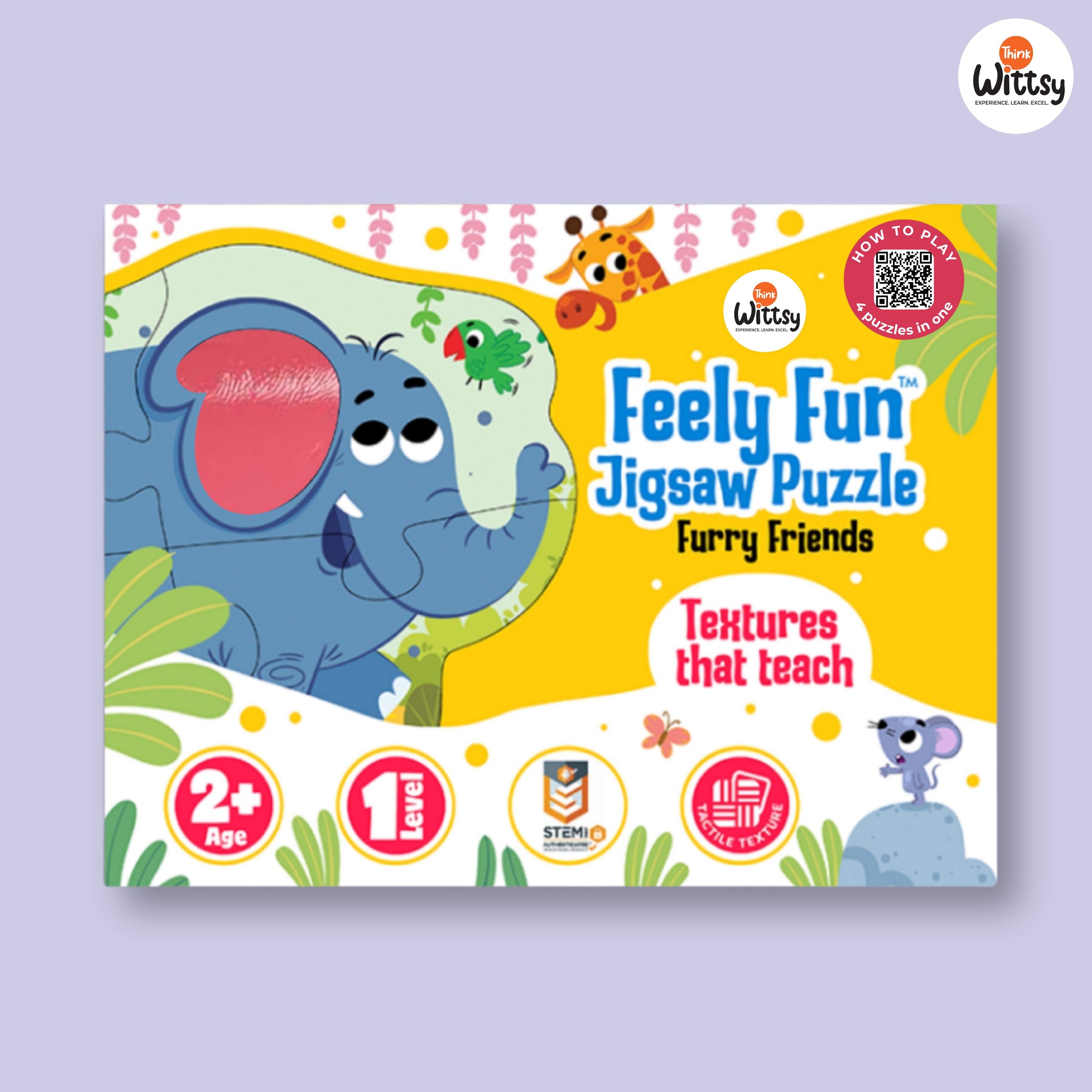 Feely Fun – Furry Friends Jigsaw Puzzle (4 in One puzzle)