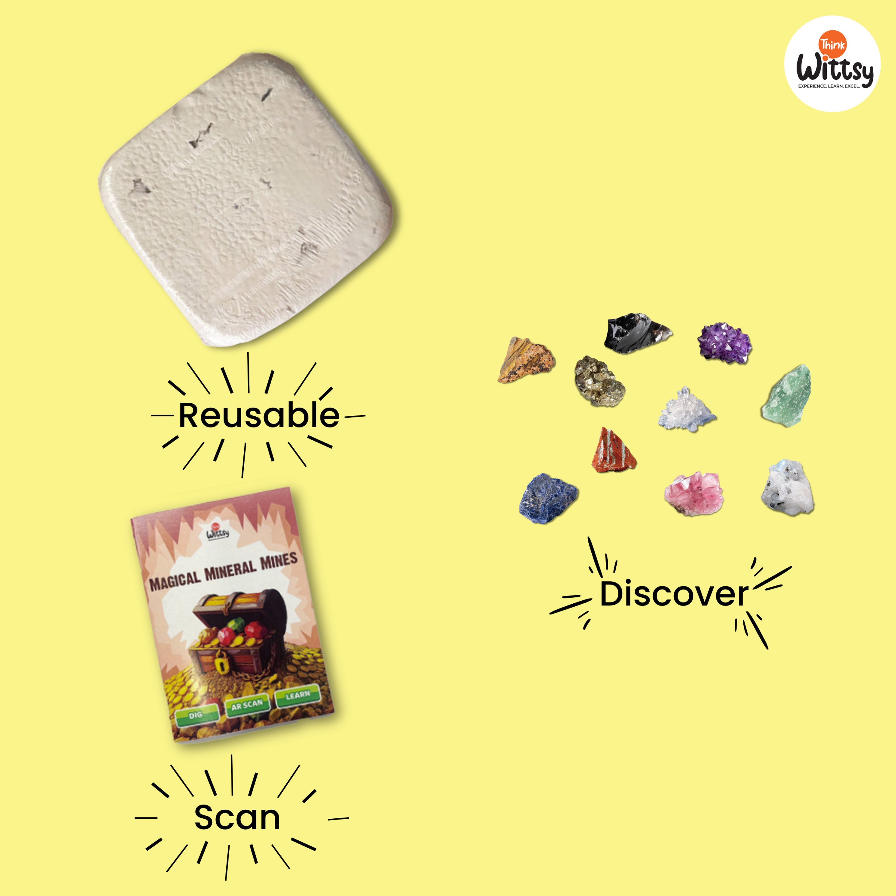 Buy Magical Mineral Mines Gemstone Kit for Kids | ThinkWittsy