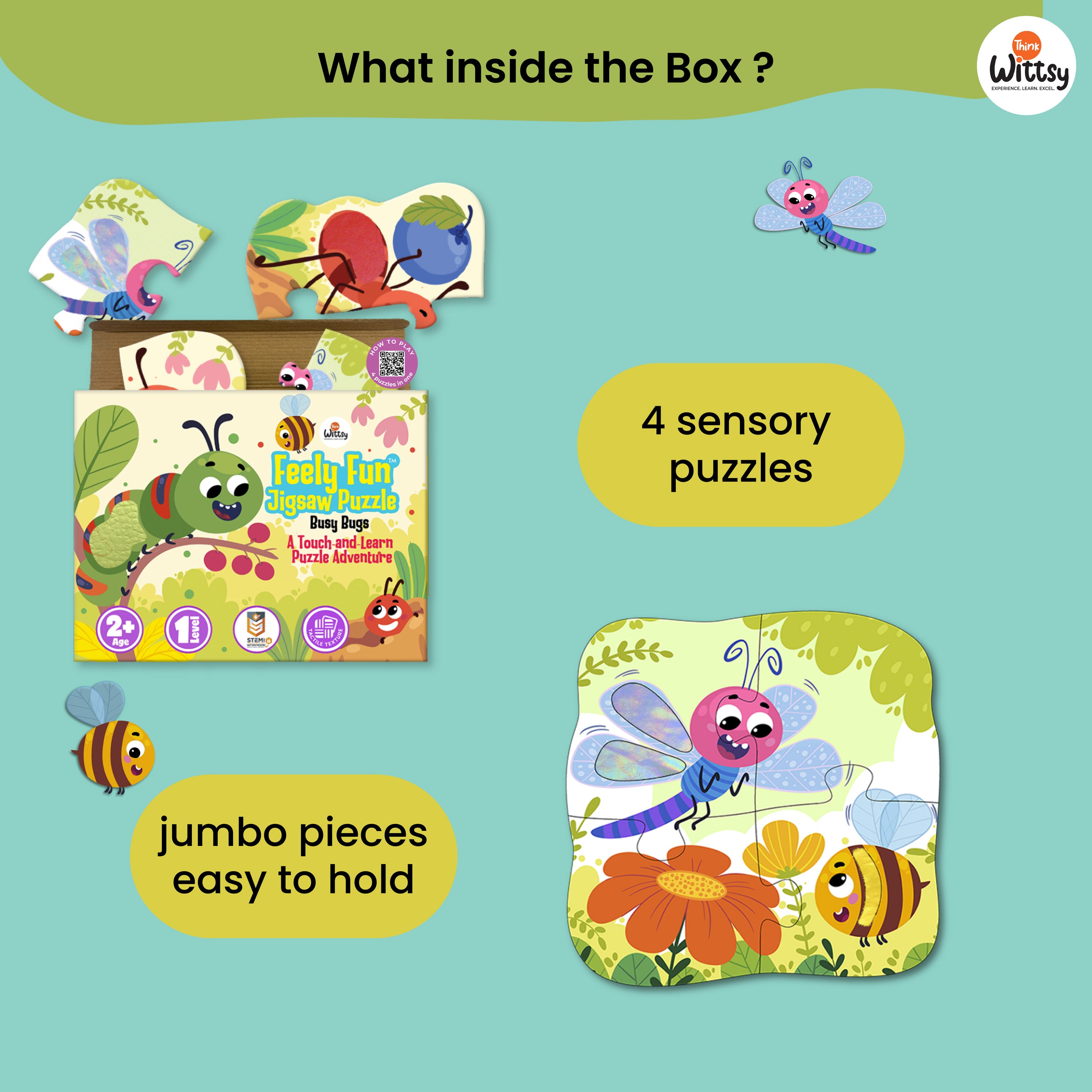 Feely Fun: Busy Bugs (4 in One puzzle)