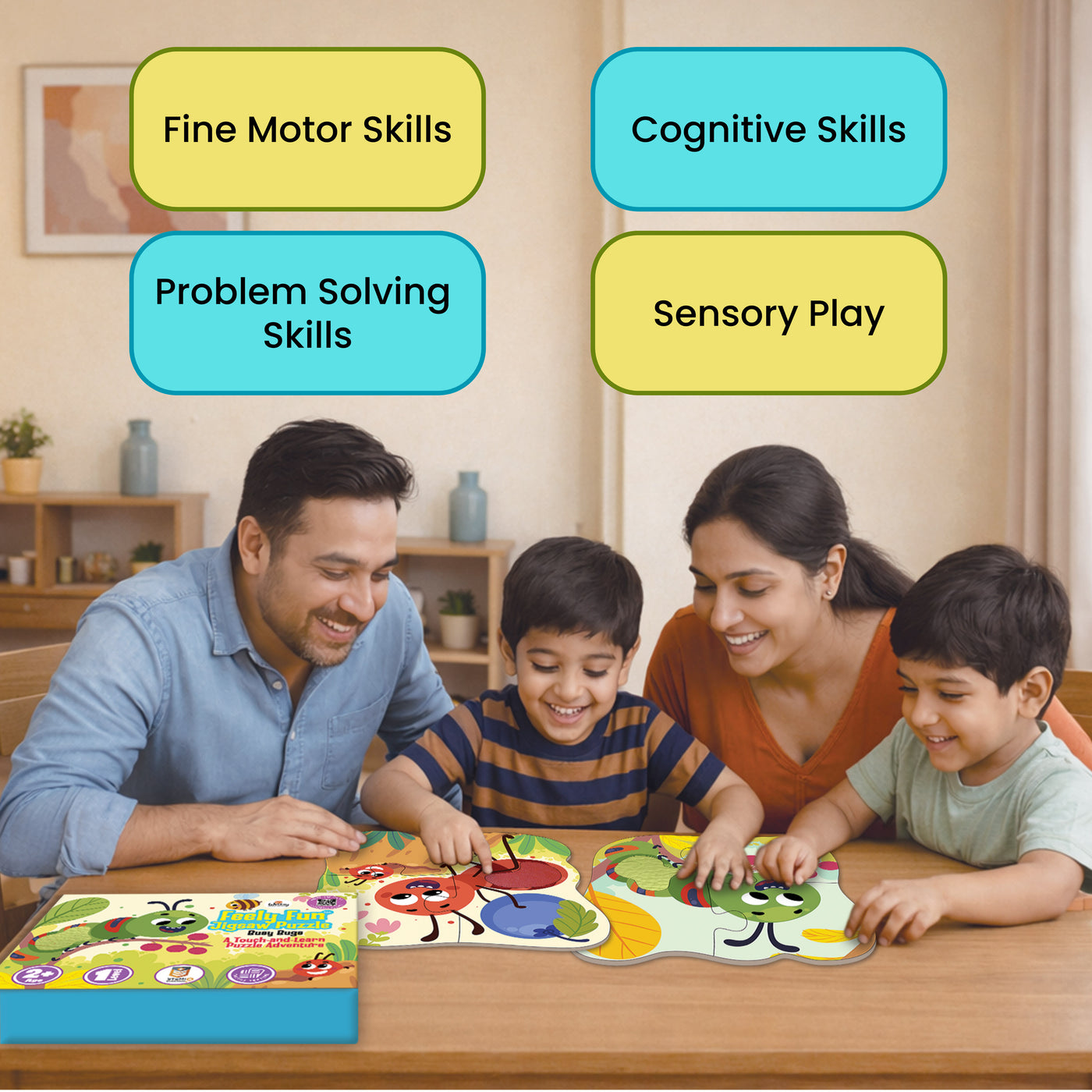 Feely Fun: Busy Bugs (4 in One puzzle)